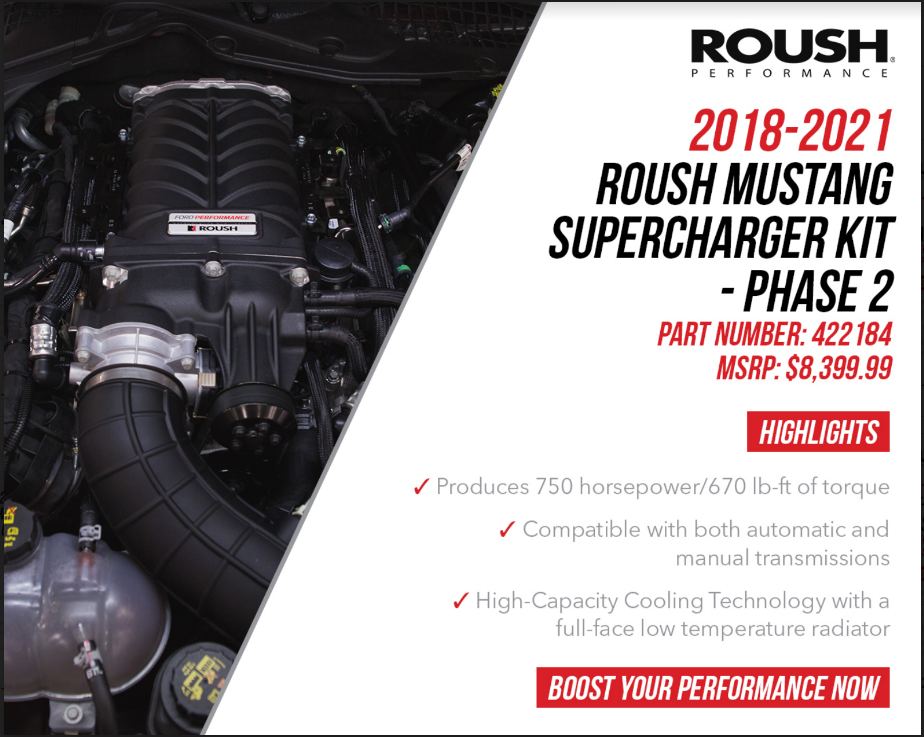 2018-2021 Roush Mustang Supercharger Kit - Phase 2